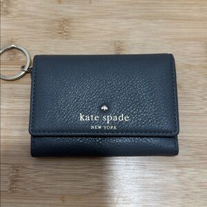 Kate Spade Grey Wallet with Gold Keychain EUC